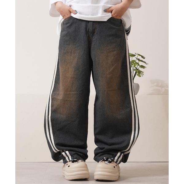 ワイドパンツ ジーンズ ツイストライン バレルレッグデニム ジーンズ / Twistline Barrel Leg Denim Jeans メンズ レディース