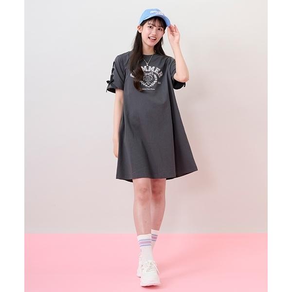 『セール実施中』ZOZO問い合わせ番号:96137472ショップ:NARUMIYA ONLINE，ナルミヤ オンラインブランド:mezzo piano Junior，メゾピアノジュニア商品名:【接触冷感】リボンカレッジロゴTシャツワンピース...