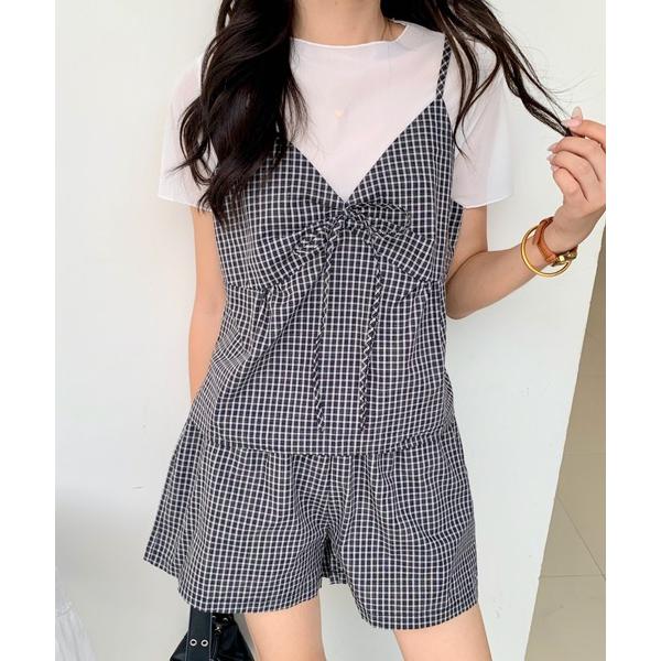 『タイムセール実施中』ZOZO問い合わせ番号:96173166ショップ:Outfitter lab，アウトフィッターラボブランド:everycoco，エブリーココ商品名:【2点セット】チェック柄キャミソール＋チェック柄ショートパンツ/セット...