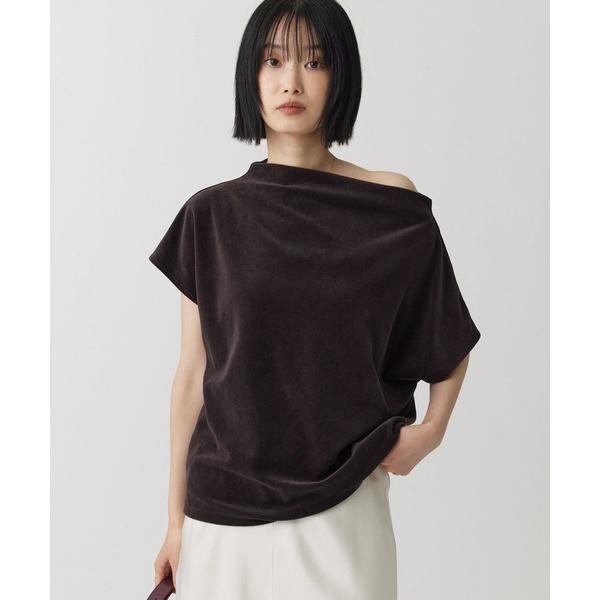 tシャツ 半袖 「柳橋唯さんYouTube紹介アイテム」「洗濯可」ベロアニュアンスカットソー レディース