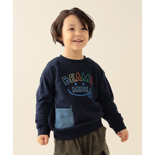 ZOZO問い合わせ番号:96205661ショップ:BEAMS HEART，ビームスハートブランド:BEAMS mini，ビームスミニ商品名:スマイル 刺繍 スウェット 2025FW（90〜130cm）カテゴリ:トップス>スウェットブラ...