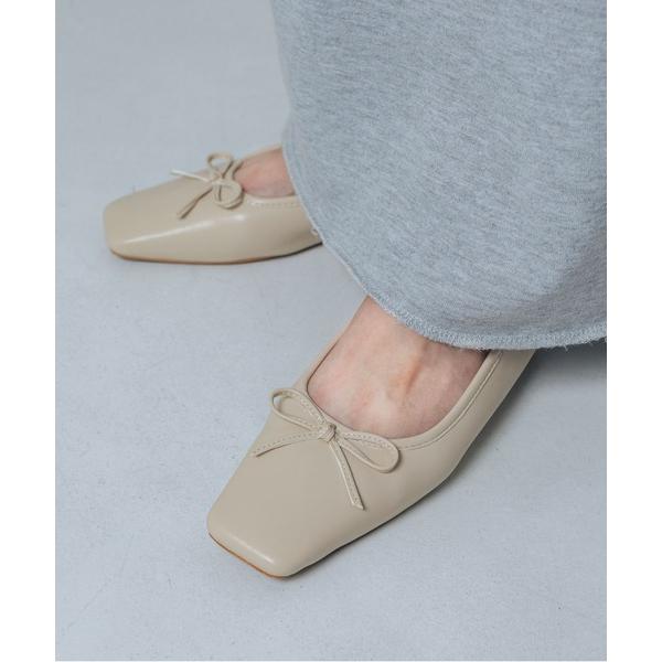 パンプス 「軽量・柔らかい」スクエアチェーンバレエ IZ5826