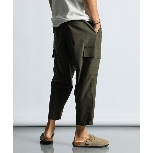 カーゴパンツ LIGHT PONTE CROPPED CARGO PANTS：ライトポンチ ジャージ素材 クロップド カーゴパンツ メンズ