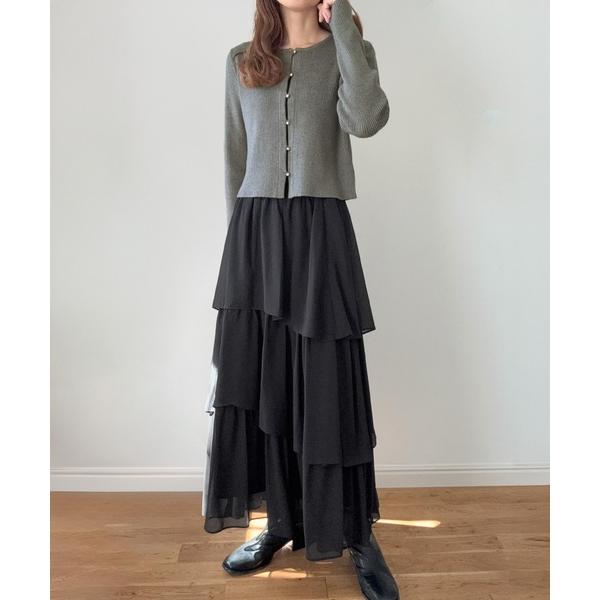 『タイムセール実施中』ZOZO問い合わせ番号:96300542ショップ:JUNOAH，ジュノアブランド:LAUIR，ラウアー商品名:ニットカーディガン＋ティアードスカートset[高身長サイズMT/低身長サイズS有り]カテゴリ:ジャケット/ア...