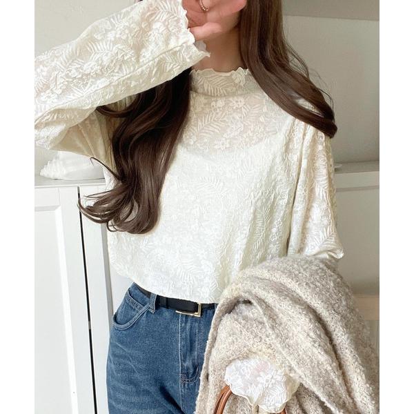 『タイムセール実施中』ZOZO問い合わせ番号:96302728ショップ:Classical Elf，クラシカルエルフブランド:classicalelf，クラシカルエルフ商品名:透け感で魅せる上品レイヤード。プチハイネック花柄レースメロウトッ...