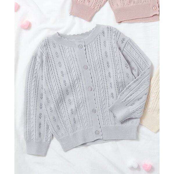 『セール実施中』ZOZO問い合わせ番号:96368427ショップ:F.O.Online Store，エフオーオンラインストアブランド:apres les cours，アプレレクール商品名:【ジュニア対応】かぎ編みニットカーディガンカテゴリ:...