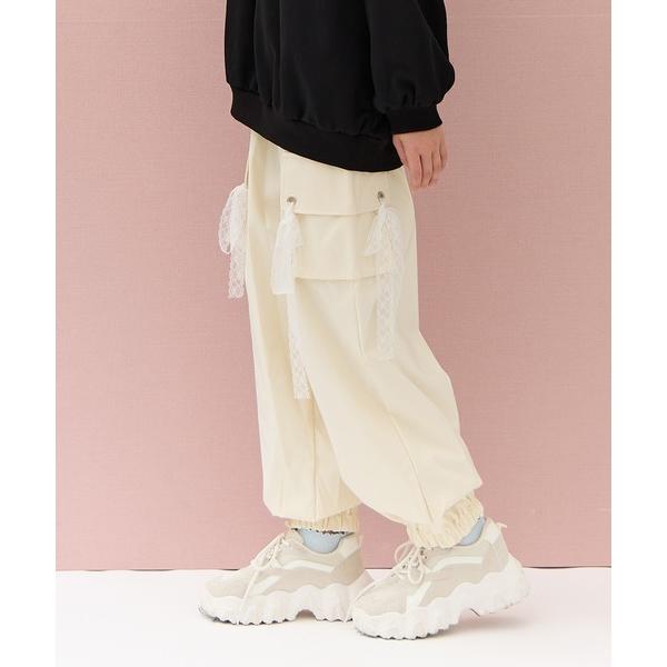 『タイムセール実施中』ZOZO問い合わせ番号:96372253ショップ:cross marche，クロスマルシェブランド:Amourire girl，アムリールガール，cross marche，クロスマルシェ商品名:レースリボン カーゴパン...