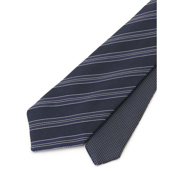 『セール実施中』ZOZO問い合わせ番号:96498938ショップ:NICOLE，ニコルブランド:MONSIEUR NICOLE，ムッシュニコル商品名:ストライプ/ピンドット リバーシブルネクタイカテゴリ:フォーマルスーツ/小物>ネクタ...