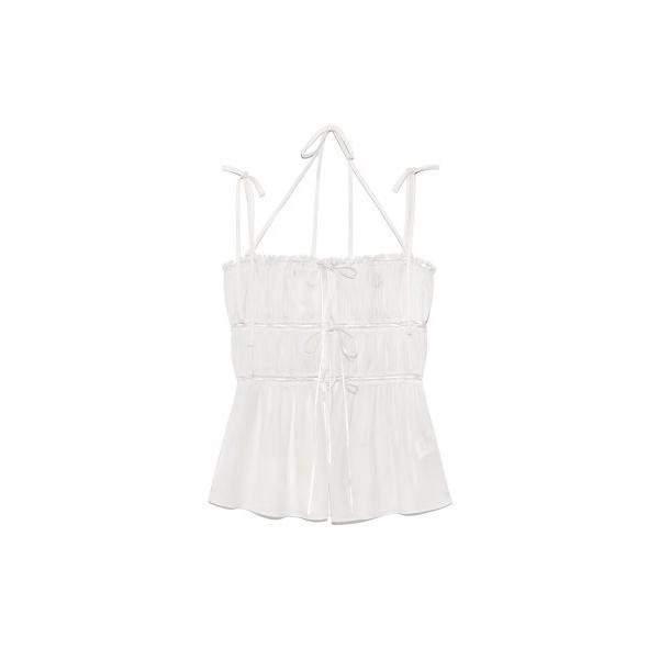 tシャツ DREAMY LACE SHIRRING TOP レディース
