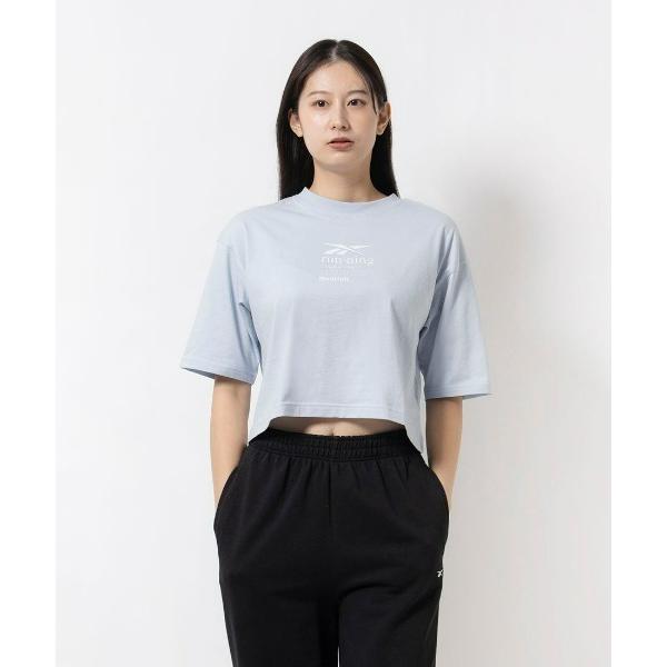 「Reebok」 半袖Tシャツ LARGE ライトブルー レディース