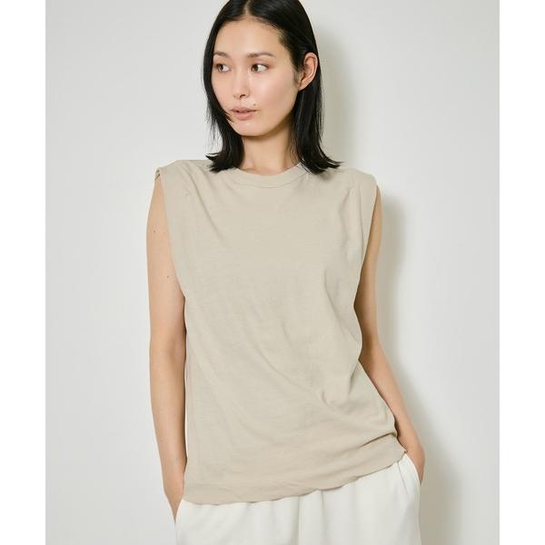 tシャツ 「ATON/エイトン」FRESCA SINGLE JERSEY TANK TOP/スリーブレスカットソー/コットンノースリーブTシャツ レディース
