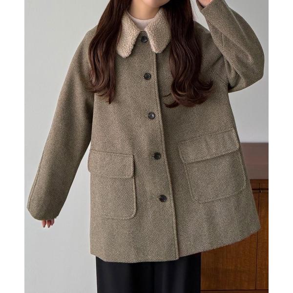 『タイムセール実施中』ZOZO問い合わせ番号:96599111ショップ:JUNOAH，ジュノアブランド:callautia，カラウティア商品名:ボアカラーミドルコートカテゴリ:ジャケット/アウター>ステンカラーコートブランド品番:fr...