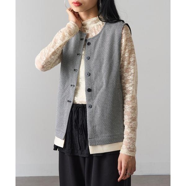 ベスト ジレ 「MAGASIN DE MODE Onjna」ツイードベスト trc レディース