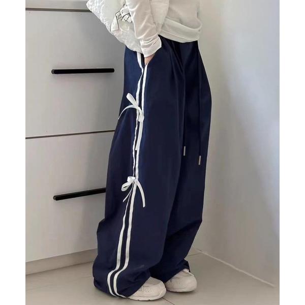 ZOZO問い合わせ番号:96761546ショップ:aimoha，アイモハブランド:aimoha，アイモハ商品名:【-aimoha-KIDS-】リボンライン ワイドパンツカテゴリ:パンツ>その他パンツブランド品番:moamb2512a素...