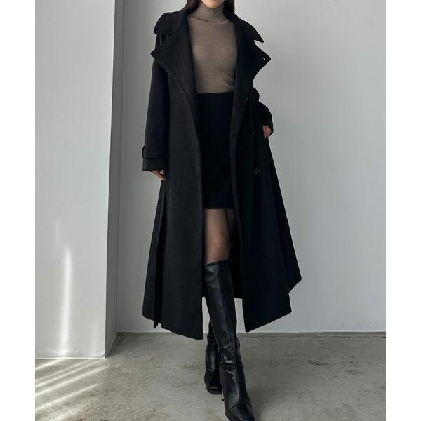 『タイムセール実施中』ZOZO問い合わせ番号:96797872ショップ:JUNOAH，ジュノアブランド:Louere，ルエレ商品名:2wayハイネックウールライクウエストシェイプフレアコートカテゴリ:ジャケット/アウター>ステンカラー...