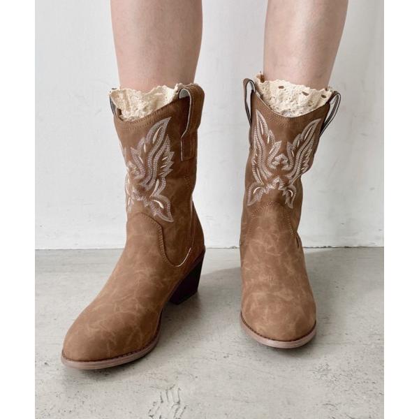 『タイムセール実施中』ZOZO問い合わせ番号:96854183ショップ:Outfitter lab，アウトフィッターラボブランド:SOLLON.，ソルロン，Outfitter lab，アウトフィッターラボ商品名:刺繍入りミドルウエスタンブー...