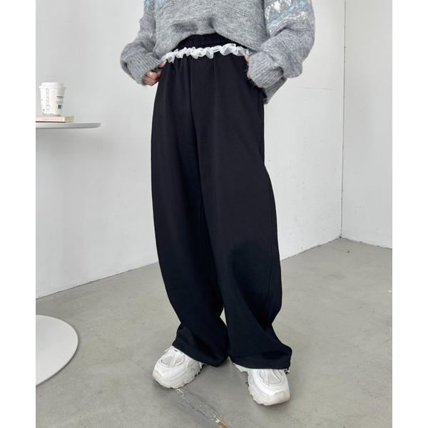 『タイムセール実施中』ZOZO問い合わせ番号:96854200ショップ:Outfitter lab，アウトフィッターラボブランド:SOLLON.，ソルロン商品名:ウエストチュールレーススウェットパンツカテゴリ:パンツ>スウェットパンツ...