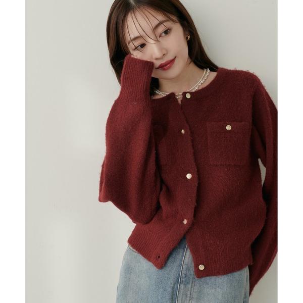 ZOZO問い合わせ番号:96864884ショップ:natural couture，ナチュラルクチュールブランド:natural couture，ナチュラルクチュール商品名:スフレヤーン金釦ポケ付きカーディガンカテゴリ:トップス>カーデ...