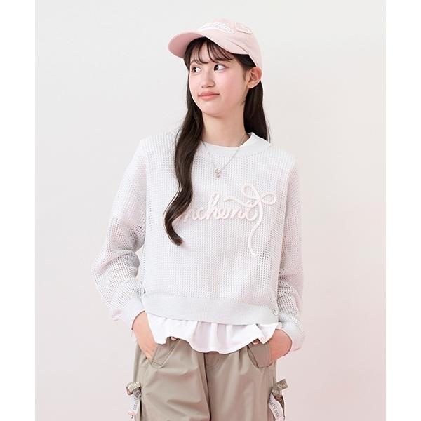 『セール実施中』ZOZO問い合わせ番号:96927343ショップ:NARUMIYA ONLINE，ナルミヤ オンラインブランド:mezzo piano Junior，メゾピアノジュニア商品名:【接触冷感】ラメメッシュニット＆ペプラムTシャツ...