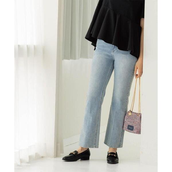 ジーンズ デニム デニムパンツ ストレッチセミフレアデニム「洗濯機洗い可」「SS-LLサイズ」 レディース
