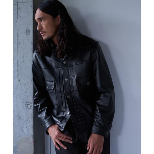 ZOZO問い合わせ番号:96992062ショップ:Levi's，リーバイスブランド:Levi's，リーバイス商品名:Levi's/リーバイス PREMIUM BLACK TYPEII TRUCKER LEATHER JACKETカテゴリ:ジ...