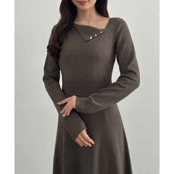 『タイムセール実施中』ZOZO問い合わせ番号:97062553ショップ:JUNOAH，ジュノアブランド:CENEA，セネア商品名:アシンメトリーネックニットワンピースカテゴリ:ワンピース/ドレス>ワンピースブランド品番:frne070...