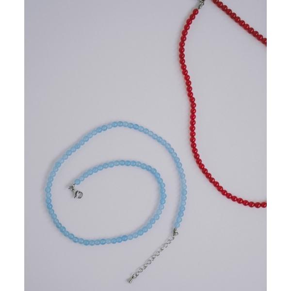 ネックレス カラービーズネックレス レディース