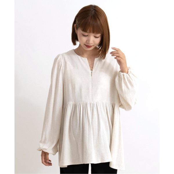 ZOZO問い合わせ番号:97094613ショップ:Sweet Mommy，スウィートマミーブランド:SweetMommy，スウィートマミー商品名:ナチュラルリネン ペプラムブラウス　[マタニティ 産前産後 授乳服]カテゴリ:ママ＆ベビー&g...