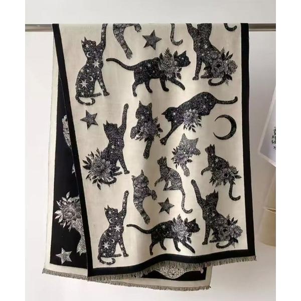 『タイムセール実施中』ZOZO問い合わせ番号:97095852ショップ:Port，ポートブランド:Port，ポート商品名:【 Port / ポート 】 ムーン キャット モチーフ ブランケット / ひざ掛け / ストール / ネコ #カテゴ...