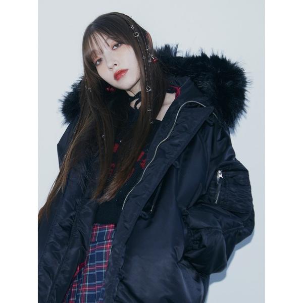 ZOZO問い合わせ番号:97221318ショップ:jouetie，ジュエティブランド:jouetie，ジュエティ商品名:ルーズN-2Bブルゾン ファーフード付きカテゴリ:ジャケット/アウター>ブルゾンブランド品番:0825502004...