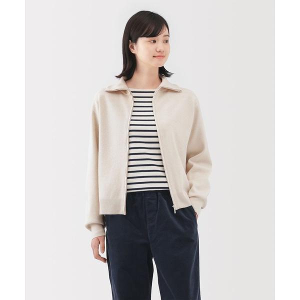 ブルゾン アウター 婦人　洗えるミラノリブ編みブルゾン レディース