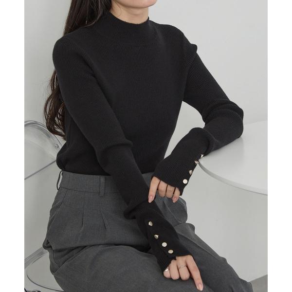 『タイムセール実施中』ZOZO問い合わせ番号:97225084ショップ:MONO-MART，モノマートブランド:Cieluna，シエルナ，MONO-MART，モノマート商品名:【Cieluna】袖ボタンハイネックリブニットプルオーバーカテゴ...