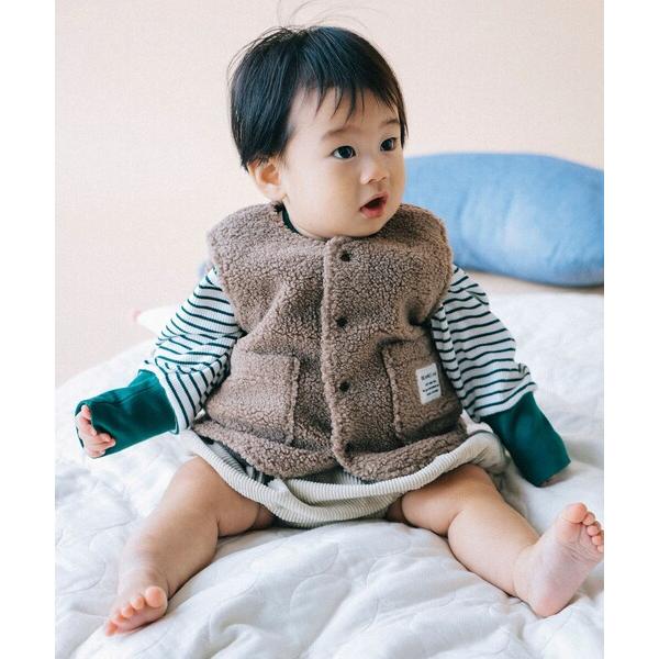 ZOZO問い合わせ番号:97253868ショップ:BEAMS HEART，ビームスハートブランド:BEAMS mini，ビームスミニ商品名:【WEB限定】ベビー ボア ベスト 2025FW（70〜80cm）カテゴリ:トップス&gt;ベストブ...