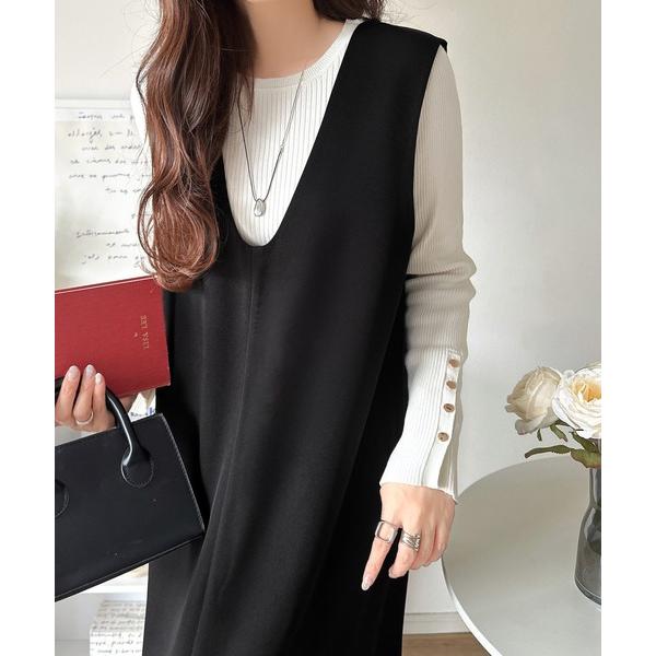 『セール実施中』ZOZO問い合わせ番号:97254909ショップ:Classical Elf，クラシカルエルフブランド:classicalelf，クラシカルエルフ商品名:「1枚で2通り」着こなし自由自在♪ 深Uネック2wayワンピースカテゴ...