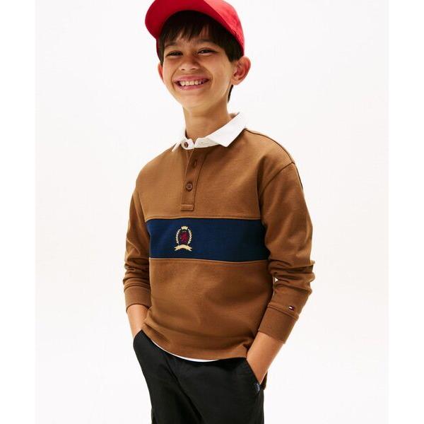 『セール実施中』ZOZO問い合わせ番号:97287583ショップ:TOMMY HILFIGER，トミー ヒルフィガーブランド:TOMMY HILFIGER，トミーヒルフィガー商品名:BOYS ライン入りロングスリーブポロシャツカテゴリ:トッ...
