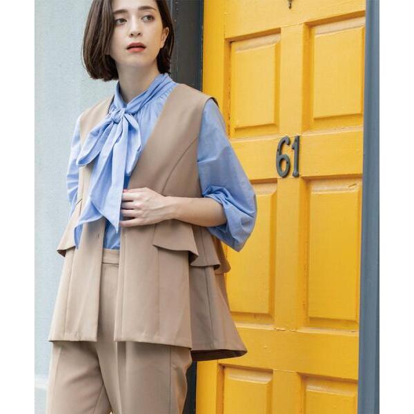 『タイムセール実施中』ZOZO問い合わせ番号:97321827ショップ:OPAQUE.CLIP，オペークドットクリップブランド:OPAQUE.CLIP，オペークドットクリップ商品名:フリルペプラムジレ/セットアップ対応可【洗濯機洗い可】カテ...