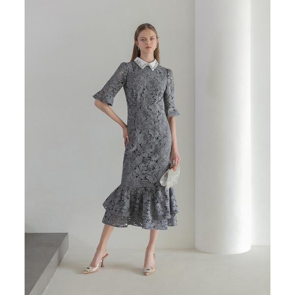 『タイムセール実施中』ZOZO問い合わせ番号:97323634ショップ:Leja，レジャブランド:Leja，レジャ商品名:【LEJA】ビジューカラーフラワーフリルマーメイドワンピースドレス美脚効果結婚式 パーティードレス 成人式 二次会 同...