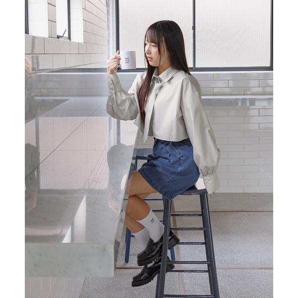 『セール実施中』ZOZO問い合わせ番号:97324596ショップ:GLOBAL WORK，グローバルワークブランド:GLOBAL WORK，グローバルワーク商品名:ネクタイ付きクロップドシャツ/AND YUA ANY/576820カテゴリ:...