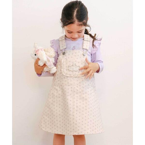 『タイムセール実施中』ZOZO問い合わせ番号:97455491ショップ:BEBE ONLINE STORE，ベベ オンラインストアブランド:SLAP SLIP，スラップスリップ商品名:デニムツイル総柄ジャンパースカート(80~130cm)カ...