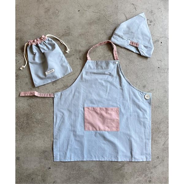 エプロン URT:綿ナイロン ジュニアエプロン 3点セット　 100-120 130-160