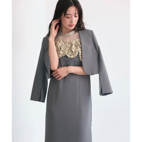 ZOZO問い合わせ番号:97498335ショップ:RUIRUE BOUTIQUE，ルイルエブティックブランド:RUIRUE BOUTIQUE，ルイルエブティック商品名:オケージョンドレス 結婚式 ストレッチ ｜ ボレロ ＆ フリル ワンピ ...