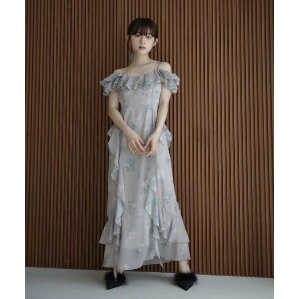 ZOZO問い合わせ番号:97530742ショップ:EIMY ISTOIRE，エイミーイストワールブランド:EIMY ISTOIRE，エイミーイストワール商品名:フラワーシフォンドレス キャミワンピース ロング 夏 オフショル 花柄カテゴリ:...