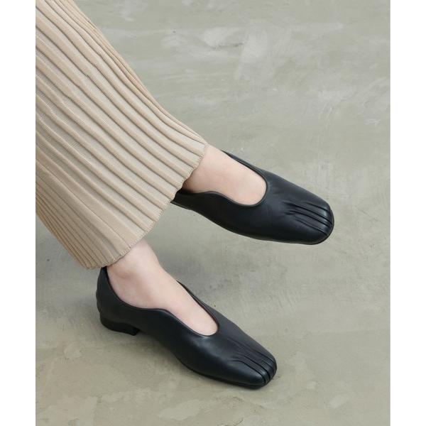 バレエシューズ パンプス 「他と差が付く美曲線」ラウンドカットローファー