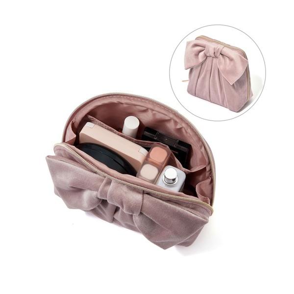 ZOZO問い合わせ番号:97594901ショップ:Francfranc，フランフランブランド:Francfranc，フランフラン商品名:ベロアリボン スタンドポーチ ピンク スタンド型 自立 コスメポーチ 化粧道具 収納カテゴリ:財布/小物...