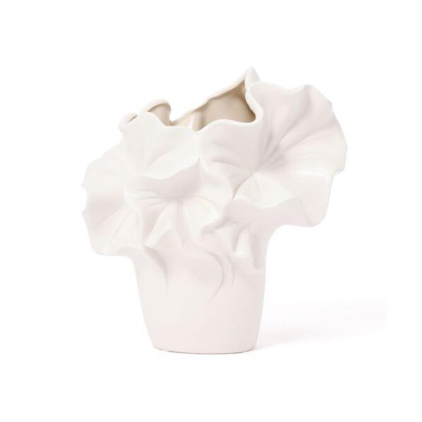 ZOZO問い合わせ番号:97594933ショップ:Francfranc，フランフランブランド:Francfranc，フランフラン商品名:セラミック ラッフル フラワーベース M ホワイトカテゴリ:インテリア>フラワーベースブランド品番...