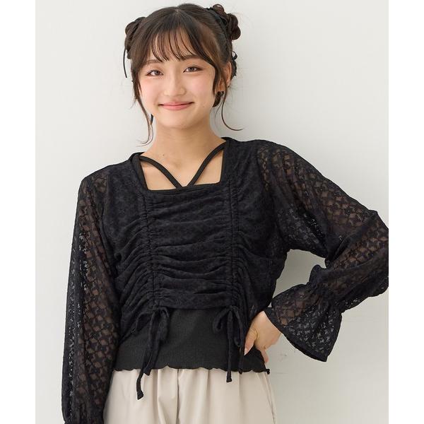 『タイムセール実施中』ZOZO問い合わせ番号:97596584ショップ:cross marche，クロスマルシェブランド:Amourire girl，アムリールガール，cross marche，クロスマルシェ商品名:シャーリングブラウス×ラ...