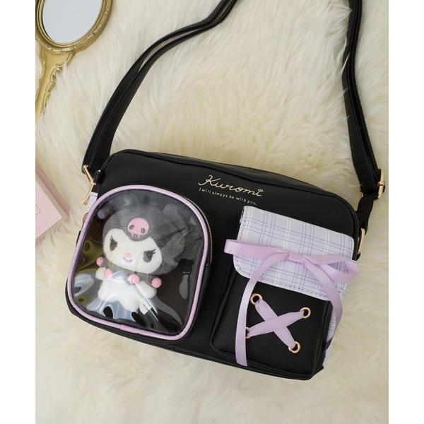 『タイムセール実施中』ZOZO問い合わせ番号:97597342ショップ:FUNALIVE，ファンアライブブランド:sanrio，サンリオ，FUNALIVE，ファンアライブ商品名:サンリオ チェック クリアポケット ぬいぐるみ付 合皮ショルダ...