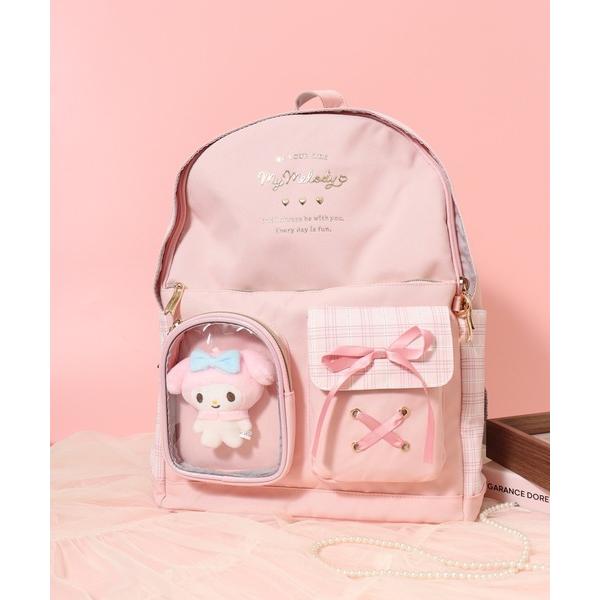 ZOZO問い合わせ番号:97597344ショップ:FUNALIVE，ファンアライブブランド:sanrio，サンリオ，FUNALIVE，ファンアライブ商品名:サンリオ チェック クリアポケット ぬいぐるみ付 リュックカテゴリ:バッグ>バ...