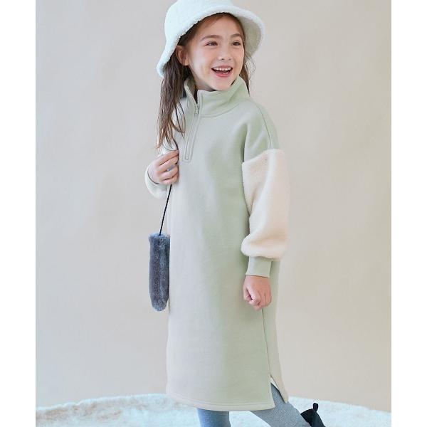 ZOZO問い合わせ番号:97598102ショップ:devirock，デビロックブランド:devirock，デビロック商品名:スフレスウェット 袖ボア ハーフジップ 裏起毛ワンピースカテゴリ:ワンピース/ドレス>ワンピースブランド品番:...