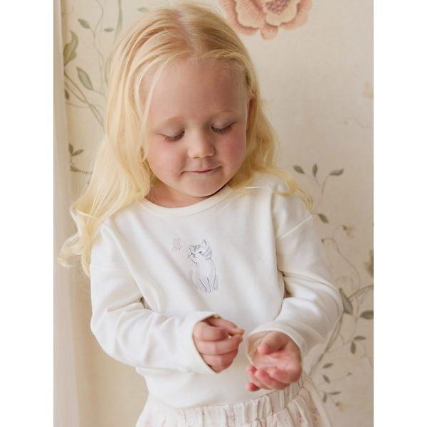 tシャツ 長袖TシャツLittle Moon Parchement／ピマコットン キッズ 子供服 女の子